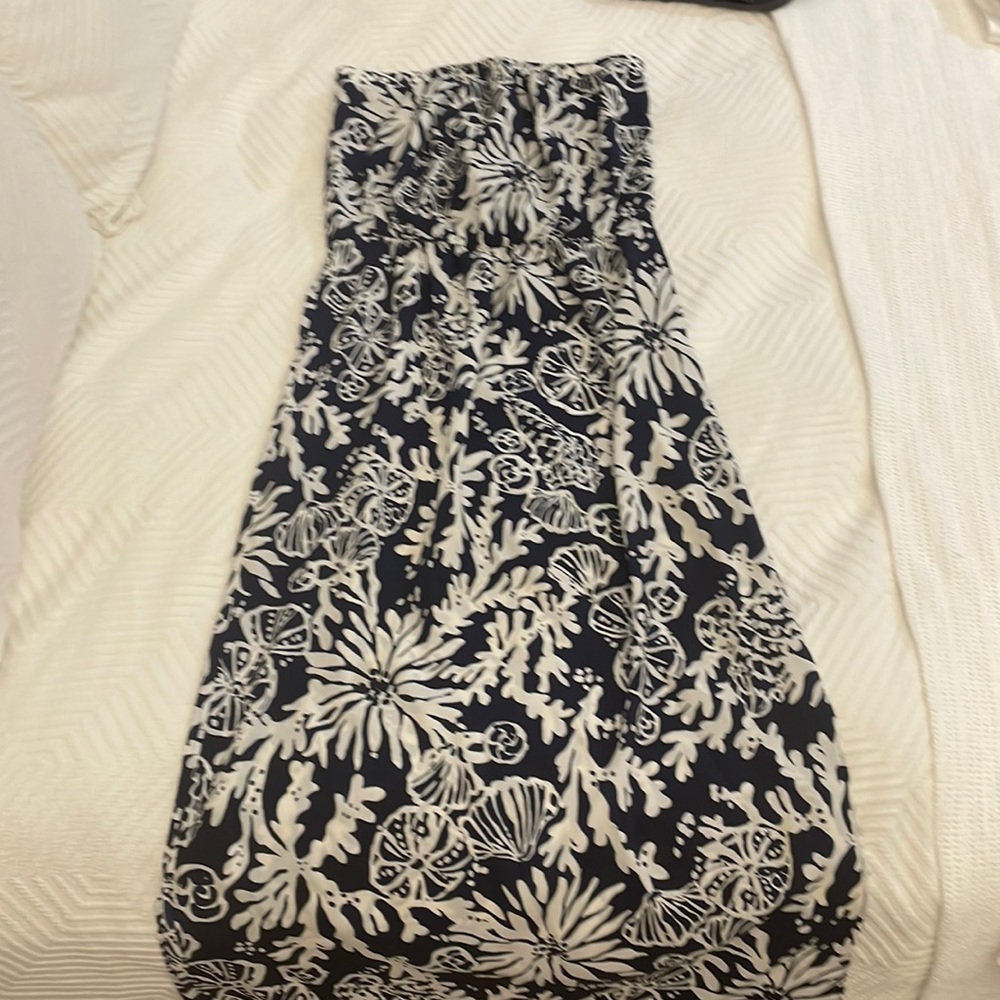Lilly Pulitzer Strapless Printed Silk Maxi Dress